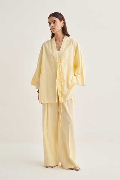 EBU Prive Women's Organic Cotton Oversize Kimono Butter
