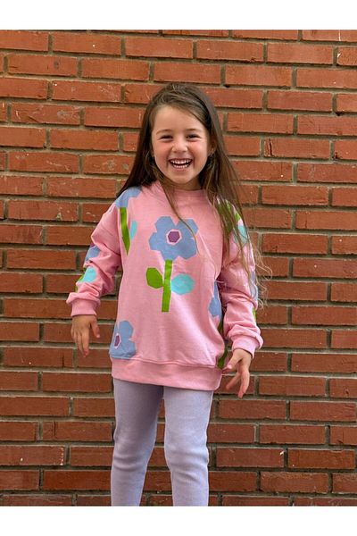 GÖKJOY BUTİK Premium Quality Flower Printed Girl's Suit