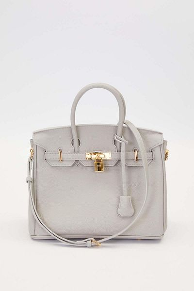 Levidor Large Handbag with Gray Accessory Detail