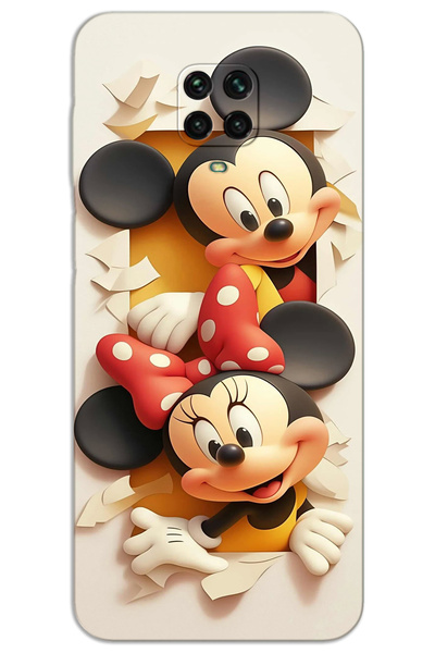 MRCİLETİSİM غطاء خلفي مطبوع بنمط HD لهاتف Xiaomi Redmi Note 9 Pro - ميكي 2