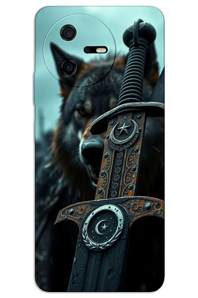 MRCİLETİSİM Casper Via A40 Case Hd Pattern Printed Back Cover - Moon Star Sword