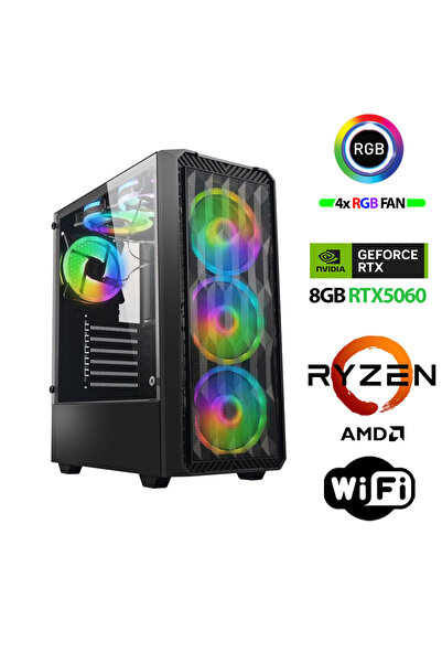 XASER Velox x470 Ryzen 5 7600 32GB DDR5 Ram 1TB M.2 NVMe SSD 8GB RTX5060 Masaüstü Oyuncu Bilgisayarı