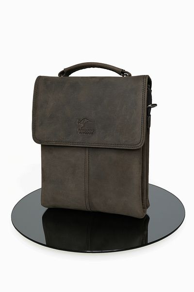 KANGAROO KINGDOM Genuine Leather Men's Hand Messenger Bag Smoked Cowhide Crazy Horse 2344-Zf