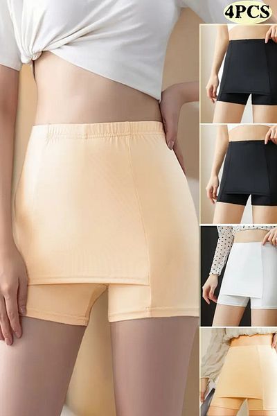 Trade Bazaar Seamless Anti-Skid Safety Shorts – Double Layer, Convex Design, Frosted Silky Texture, Summer Thin Shorts