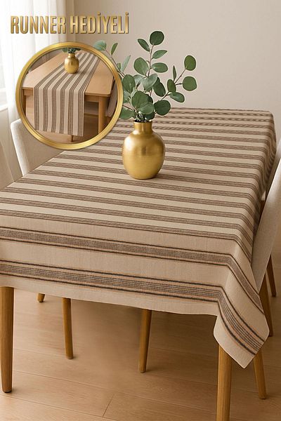 Doruklar Home Collection Digital Printing Cotton Linen Fabric Table Cloth - Runner Gifted Msrt011