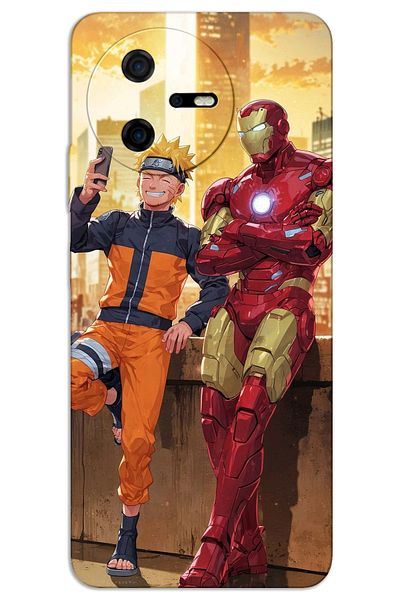 MRCİLETİSİM Casper Via A40 Case Hd Pattern Printed Back Cover - Iron Man