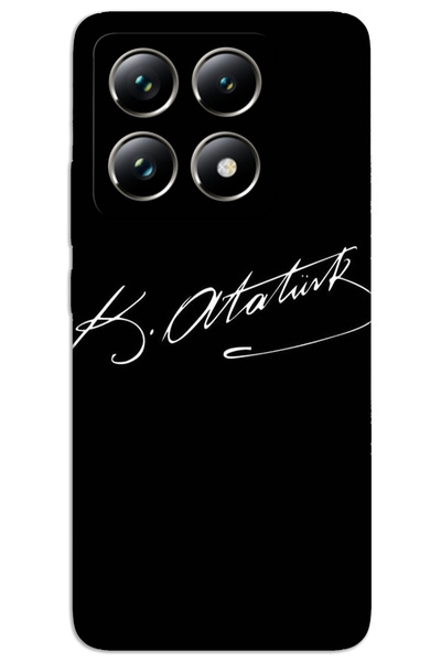 MRCİLETİSİM حافظة Xiaomi Mi 14T Pro ذات غطاء خلفي مطبوع بنمط HD - توقيع أتاتورك