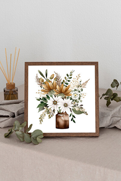 Dekorsiahome Ahşap Çerçeveli Kare Tablo TK1225