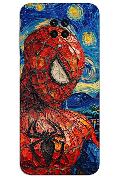 MRCİLETİSİM Xiaomi Redmi Note 9 Pro Kılıf HD Desen Baskılı Arka Kapak - Örümc...