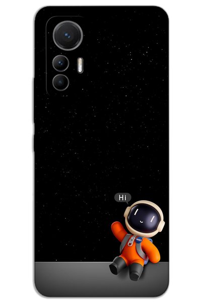 MRCİLETİSİM غطاء خلفي مطبوع بنمط HD لهاتف Xiaomi Mi 12 Lite - رائد الفضاء Hi