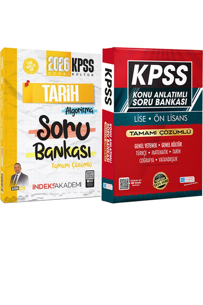 İndeks Akademi Yayıncılık 2026 KPSS Genel Yetenek Genel Kültür Tarih Algoritm...