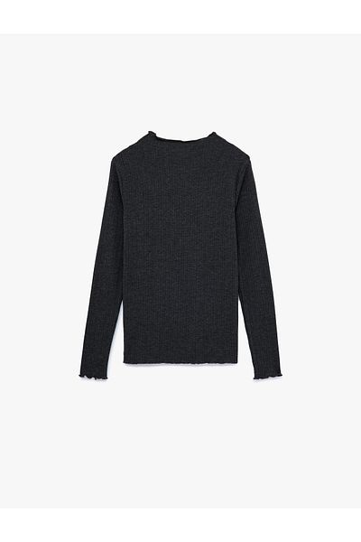 Koton Camisole Viscose Slim Fit Long Sleeve Lightweight Stand Collar T-Shirt