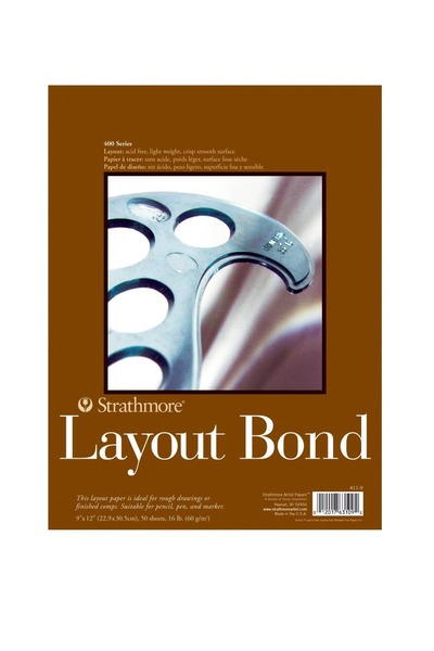 Strathmore Layout Bond Paper Pad 60gsm White 23 x 30.5 cm – 50 Sheets