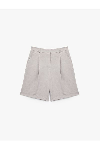 Koton Pantaloni scurti din țesătură cu buzunare cu talie înaltă