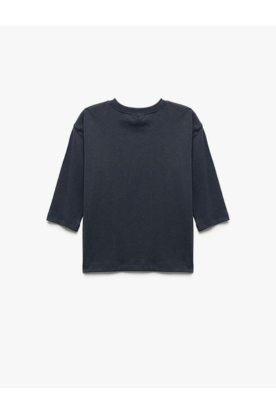 Koton Cotton Long Sleeve Crew Neck Lion Printed T-Shirt