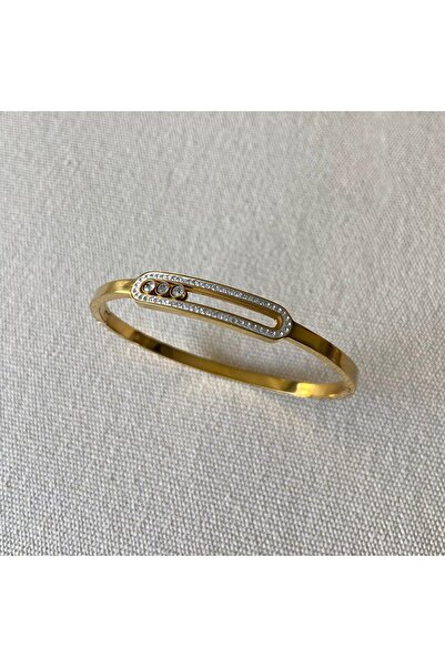 Necati Gün Gold Steel Handcuffs with Movable Stones