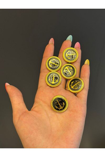 Gönülden Tasarım 6 Pcs 2 cm Anchor Button Set