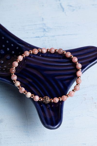 DENİZ Certified Rhodochrosite Natural Stone Bracelet