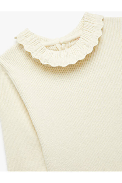 Koton Pulover din tricot din viscoză cu mânecă lungă cu guler vertical