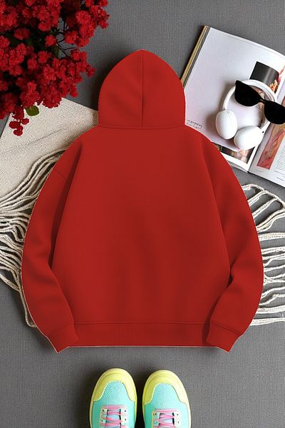 uyguntarz Unisex Heart Lollipop Detailed Printed Oversize Sweatshirt