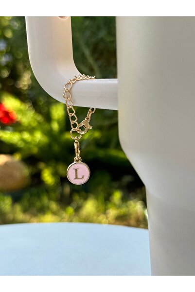 YuccaCo Accessorize Your Life ملحق متوافق مع الترمس باللون الوردي مع حرف L/حل...