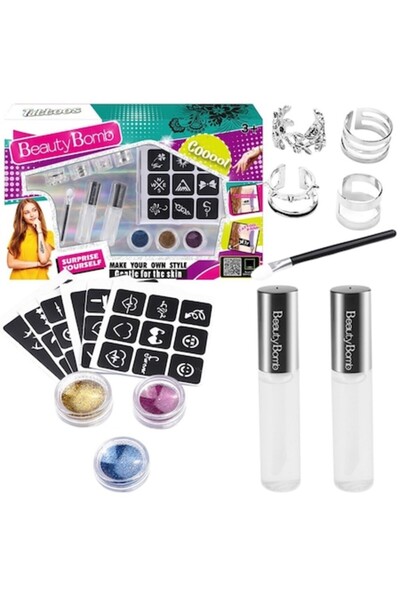 MAKSIK Set tatuaje temporare, BeautyBomb, 4 inele, multicolore, 33x20x4 cm