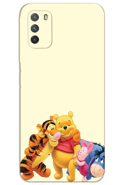MRCİLETİSİM غطاء خلفي مطبوع بنمط HD لهاتف Xiaomi Redmi 9T - ويني ذا بوه 3