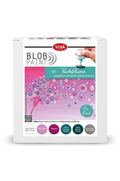 Viva Decor Set cadou de 6 vopsele pentru pictură cu puncte Blob Paint VIVA DECOR, 6x90ml Mix 2