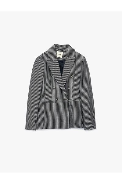 Koton Slim Fit Pocketed Long Sleeve Double Breasted Blazer Jacket