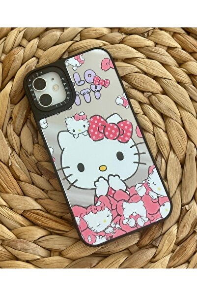 HYPERSOFT Iphone 11 (6.1 inç) Uyumlu Casefity Aynalı Kılıf Pembe Hello Kitty ...