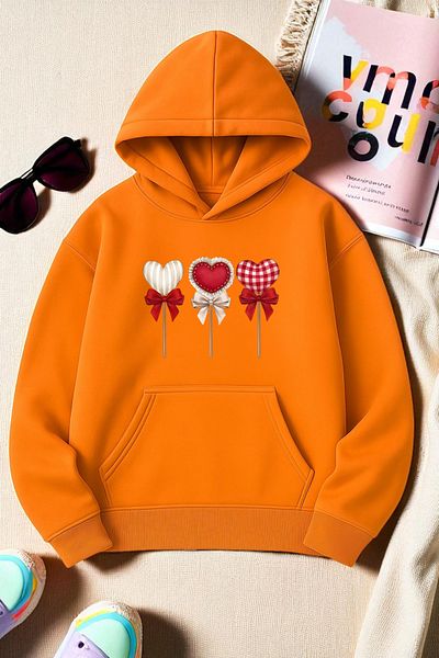 uyguntarz Unisex Heart Lollipop Detailed Printed Oversize Sweatshirt