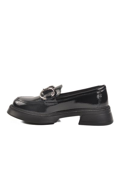 Pierre Cardin Black Patent Leather Women's Casual Shoes Pc-52650 Z