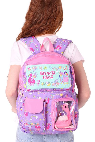 ELATAE Waterproof Fabric Girl's Multi-Eye Orthopedic Backpack School Bag L5240