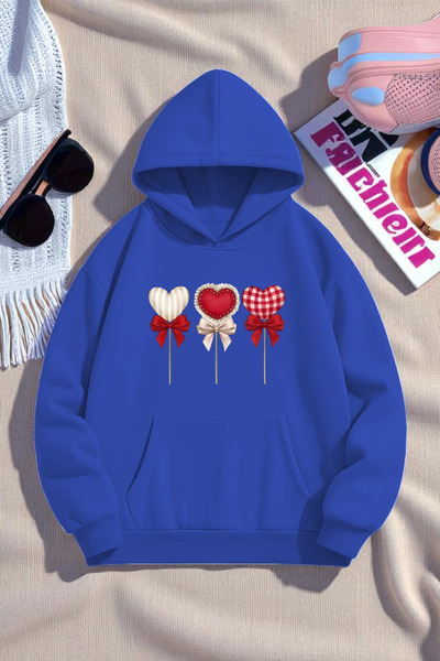 uyguntarz Unisex Heart Lollipop Detailed Printed Oversize Sweatshirt