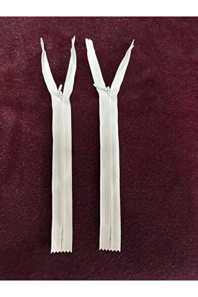 e tuhafiye 2 bucăți 22 cm fermoar ascuns din material textil de culoare crem ...