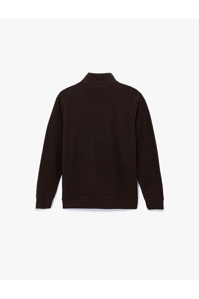 Koton Long Sleeve Ribbed Half Zip Sweatshirt