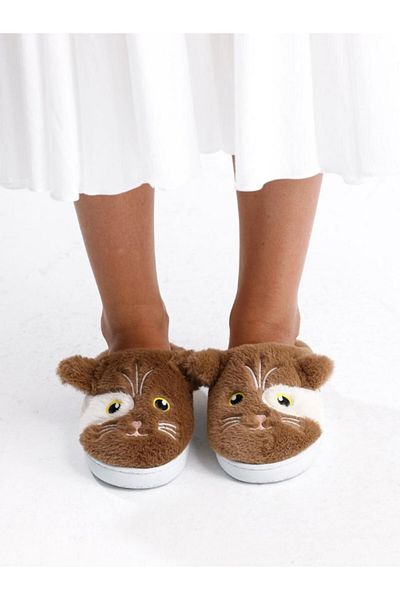 STOCON Women's Plush Button Detailed Comfortable Flexible Soled Washable House Slippers Dowry Slippers Stc1132