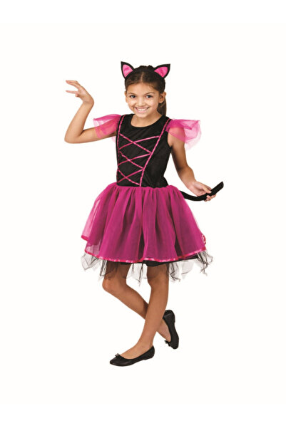 funworld زي راقصة الباليه الوردية ميس كيتي كات للبنات، مقاس متوسط 7-9