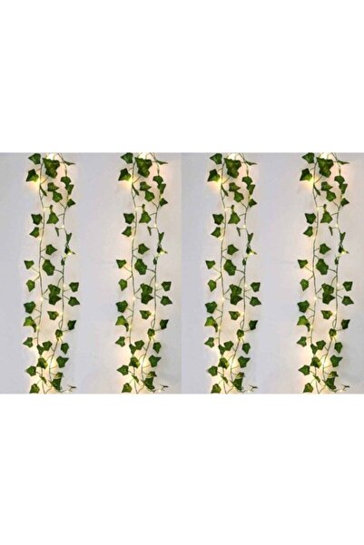 HALL BREATHE 4'lü Yeşil Yapraklı Sarmaşık Led Işık Seti, Dekoratif ve Sıcak I...