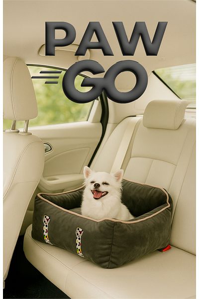 Jungolica Pet Products Pawgo, Premium Portable Cat and Dog Car Seat with Leash Clip, Adjustable Strap