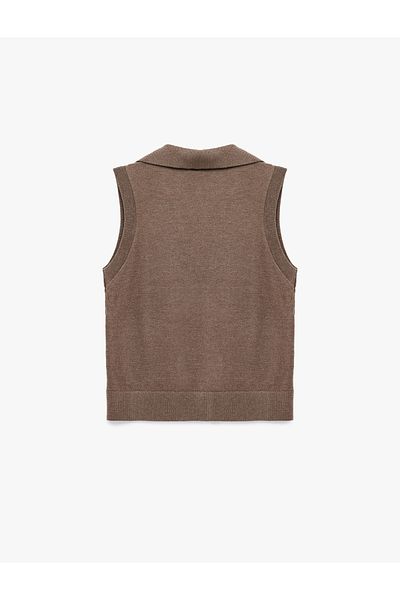Koton Sleeveless Polo Neck Knitwear Sweater