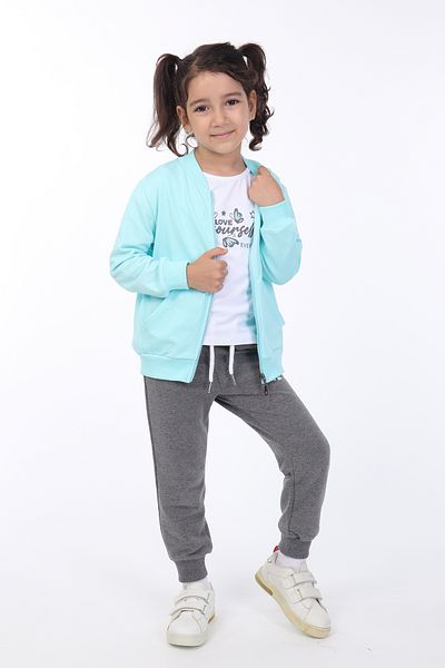 Toontoy Girl's 3-Piece Printed Tracksuit Set