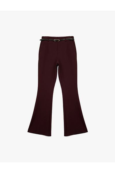 Koton Slim Fit Pocketed Belt Detailed Spanish Leg Fabric Trousers