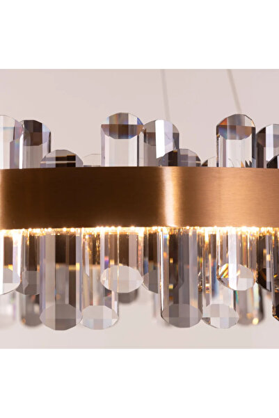 LUXXO Candelabru echipat cu LED, 75W, tricolor, decoruri din cristale, diametru 80cm, Sofia M