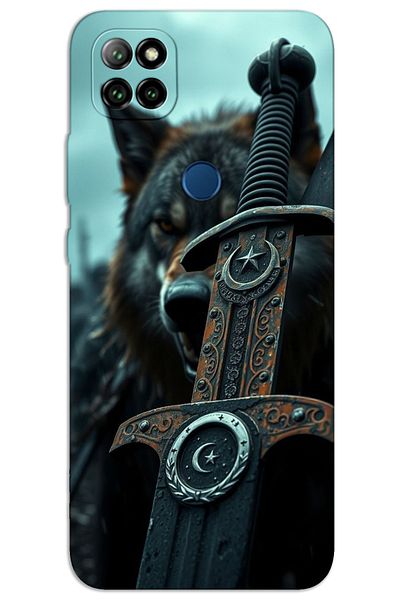 MRCİLETİSİM Casper Via E30 Case Hd Pattern Printed Back Cover - Moon Star Sword