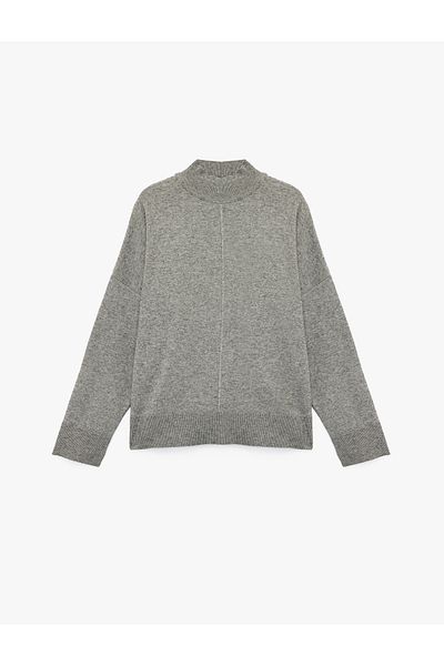 Koton High Collar Long Sleeve Knitwear Sweater