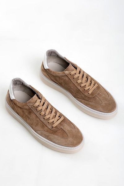 GERARDO AYAKKABI Men's Mink Lace-Up Suede Leather Sneaker Shoes