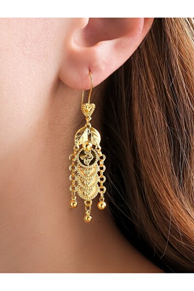 Hakan Güler Kuyumculuk 14 Ayar Altın Sallantılı Reşat Çeyrek Altın Küpe