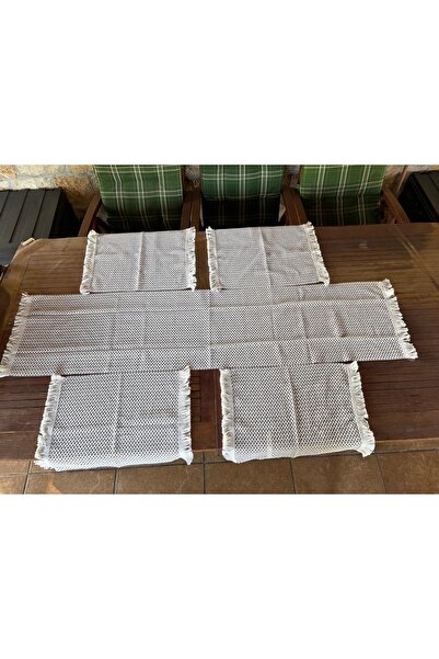 Goshıkı White Hand Knitted Runner 35X150