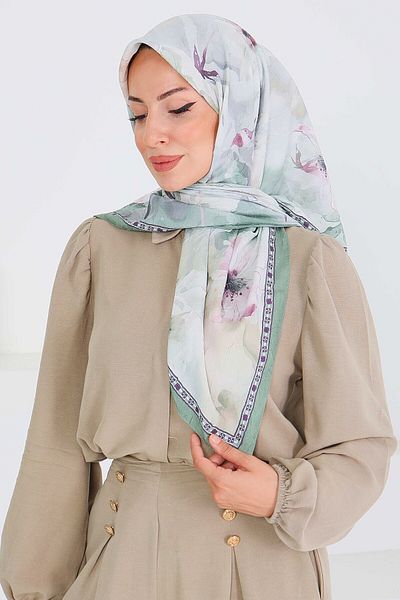 TOFİSA Patterned Bamboo Shawl Mint - 27521